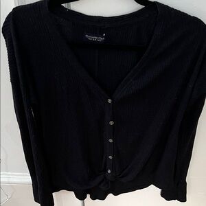 Abercrombie & Fitch Black Button-Down Shirt
